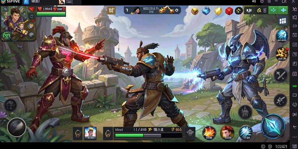 Tampilan gameplay menantang dari <strong>55FIVE</strong> yang menunjukkan strategi dan pertarungan.