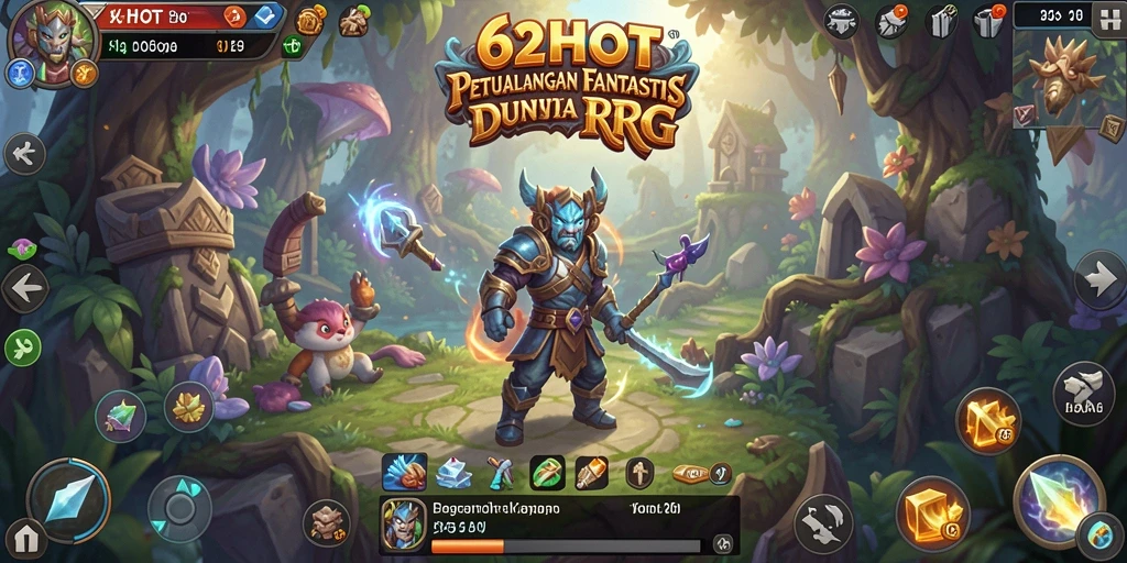 Screenshot utama menampilkan aksi seru dalam permainan RPG 62HOT.