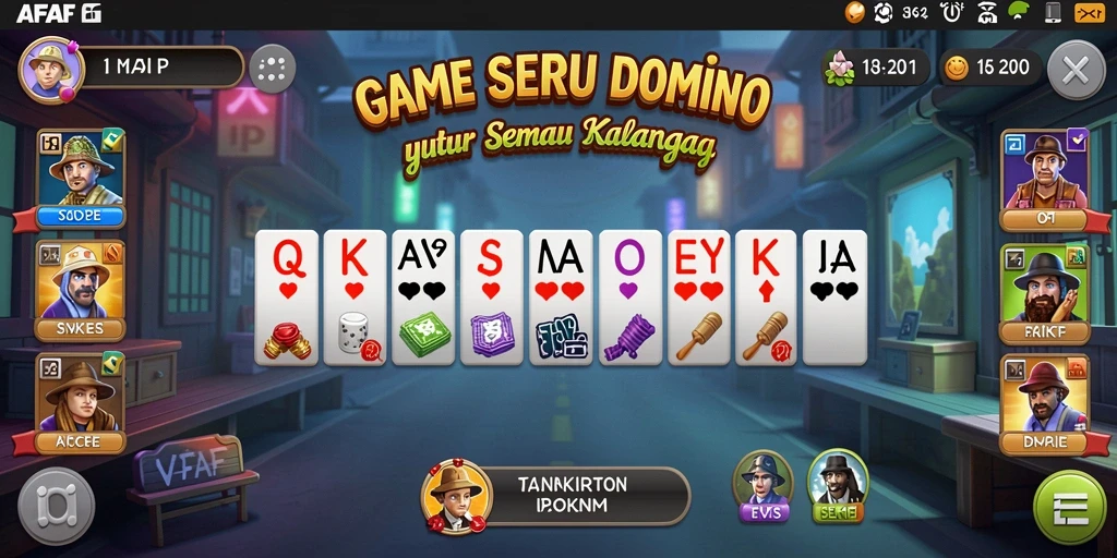 Tampilan gameplay seru dalam AFAF, permainan Domino yang menggugah semangat.