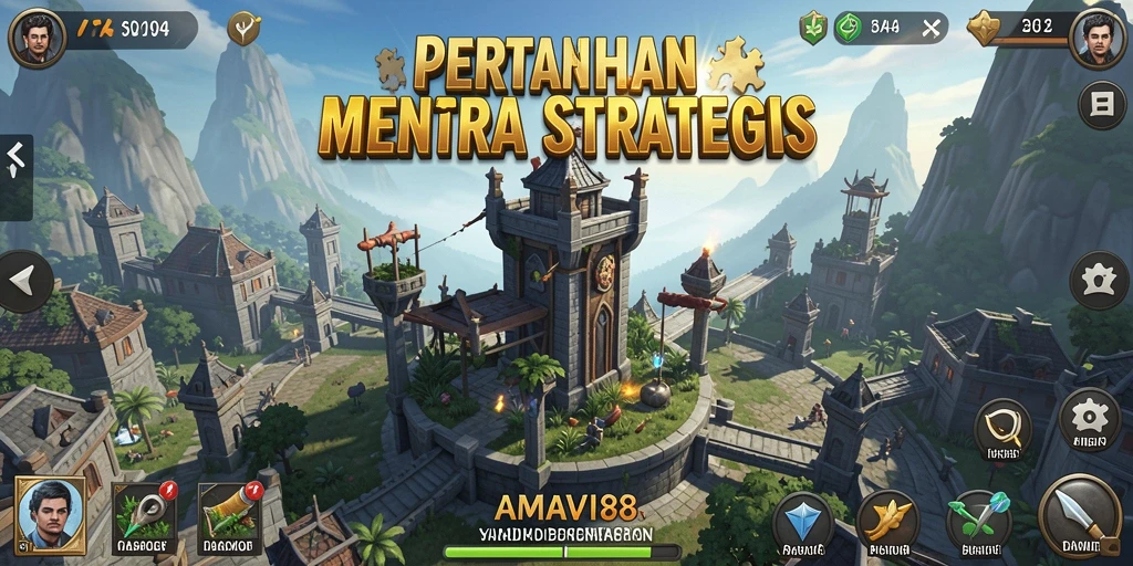 Tangkapan layar utama AMAVI88 menampilkan aksi pertahanan menara yang mendebarkan.