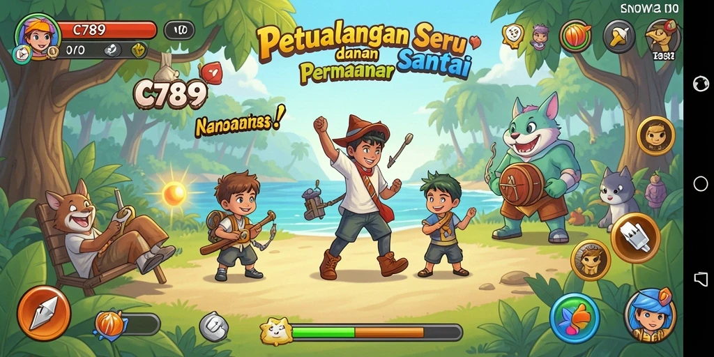 Screenshot C789 menampilkan gameplay santai yang menyenangkan.