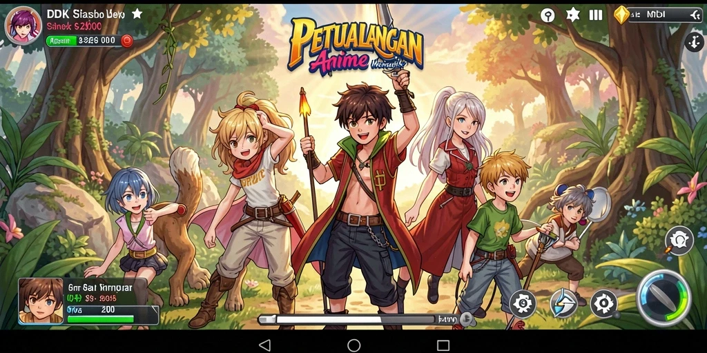 Tampilan menawan dari karakter dan dunia DKK dalam gameplay.