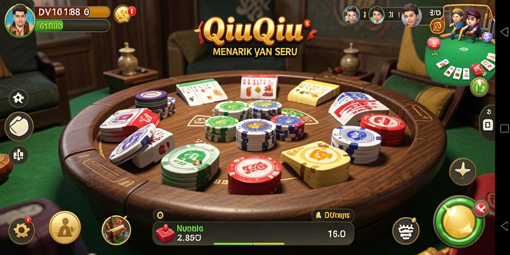 Tampilan gameplay seru dari DV188, permainan QiuQiu yang mendebarkan.