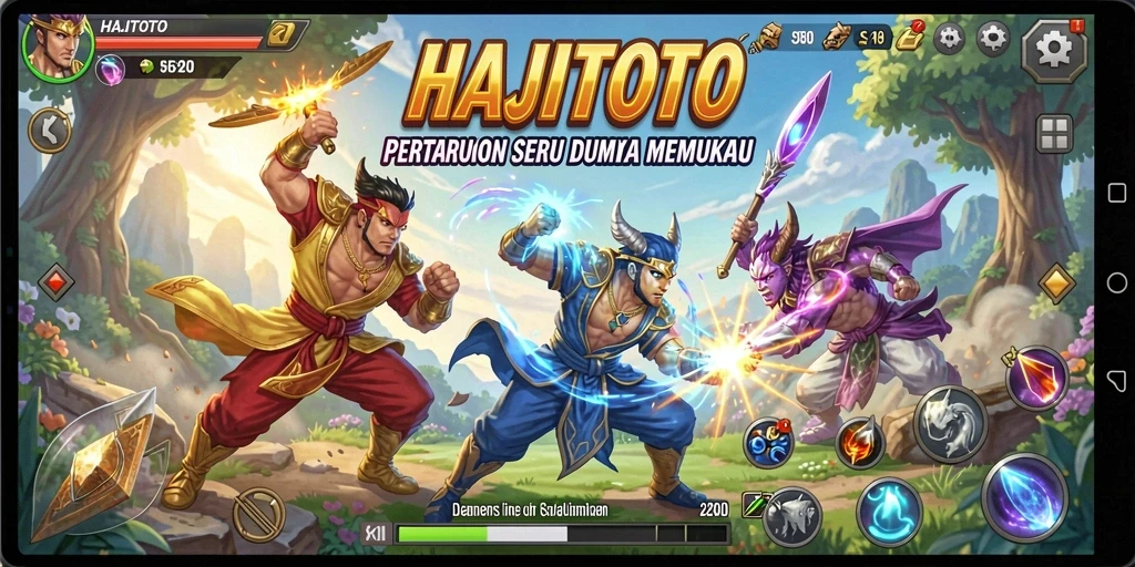 Tampilan gameplay intens HAJITOTO dengan pertarungan menegangkan.