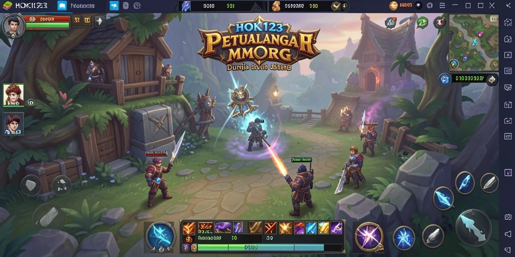 Tampilan gameplay seru di HOKI123 dalam dunia MMORPG.