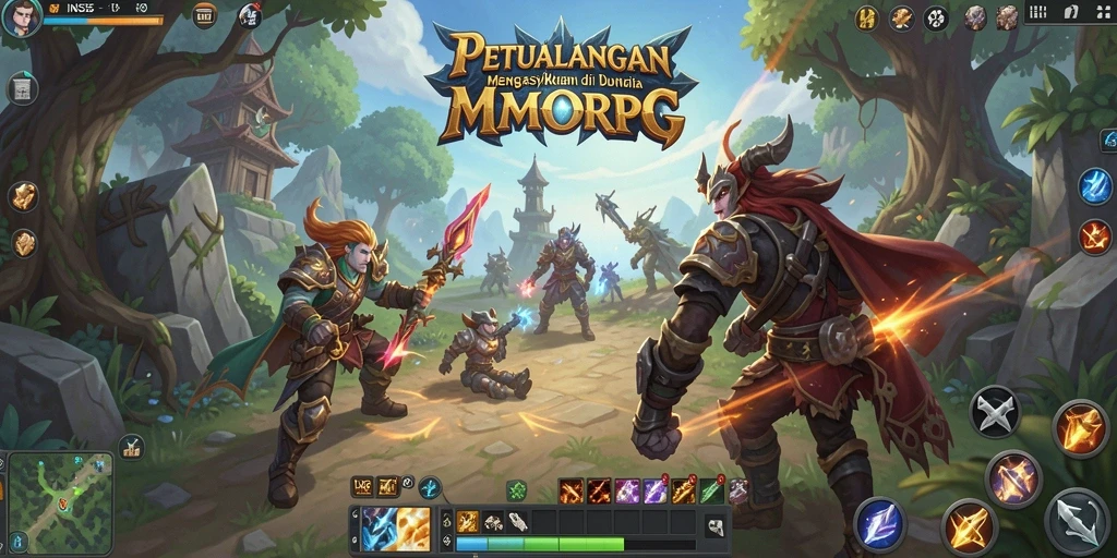 Tangkapan layar utama INS55 menampilkan aksi seru dalam pertempuran MMORPG.