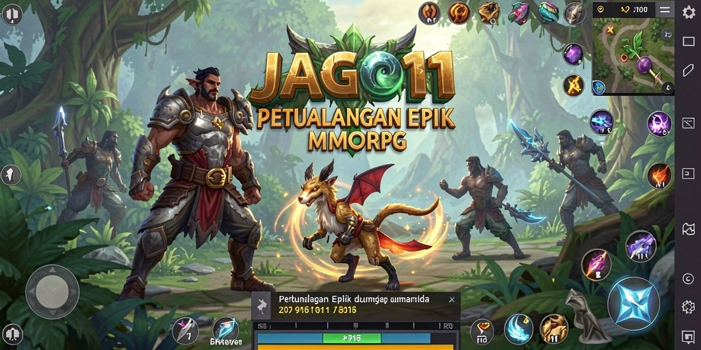 Tampilan gameplay menarik dari JAGO11 saat bertarung melawan monster.