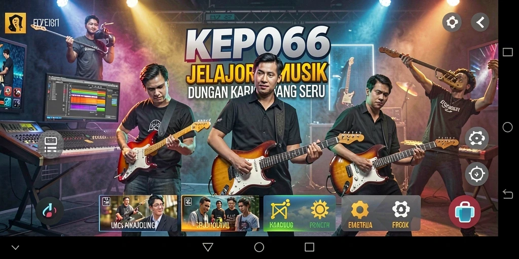 Tampilkan gameplay interaktif KEPO66 dengan fitur musik menyenangkan.