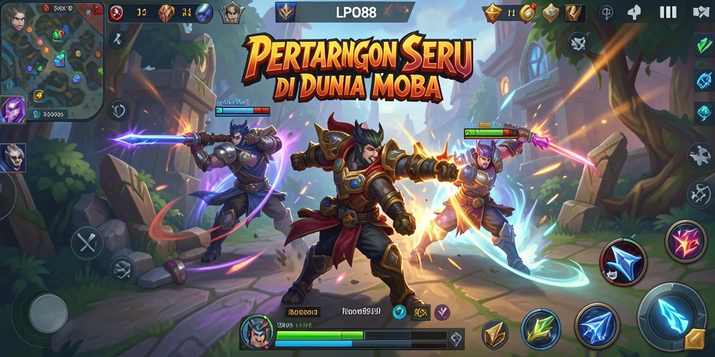 Gameplay LPO88 yang mendebarkan dalam arena MOBA.