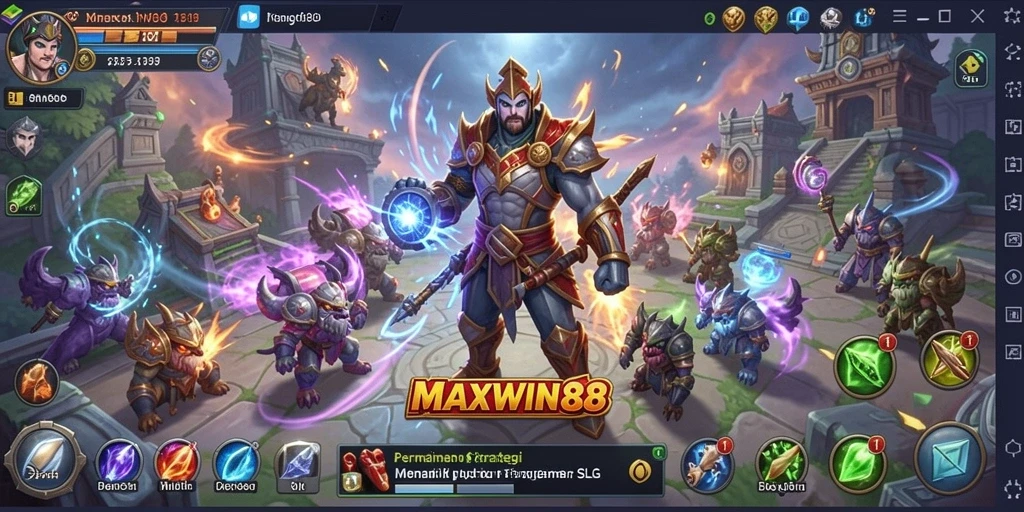 Tangkapan layar gameplay <strong>MAXWIN88</strong> menunjukkan aksi pertempuran yang seru dan dinamis.