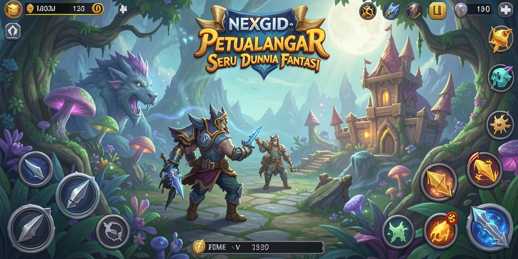 Screenshot gameplay NEXGID menunjukkan karakter beraksi di dunia petualangan.