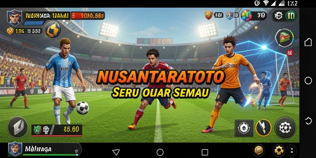 Screenshot gameplay NUSANTARATOTO menampilkan aksi seru di lapangan.