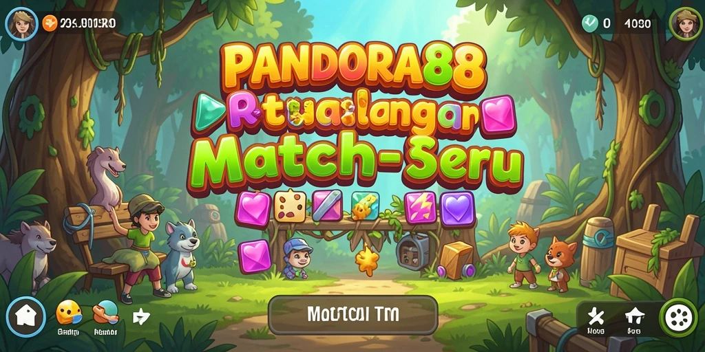 Screenshot PANDORA88 menampilkan aksi seru gameplay Match-3.