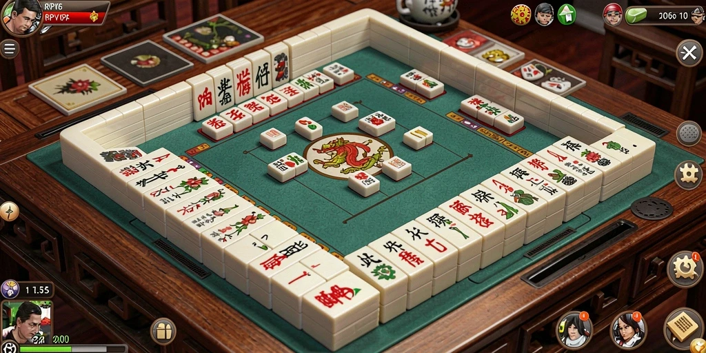 Screenshot gameplay RPVIP6 menampilkan pengalaman bermain Mahjong yang seru.