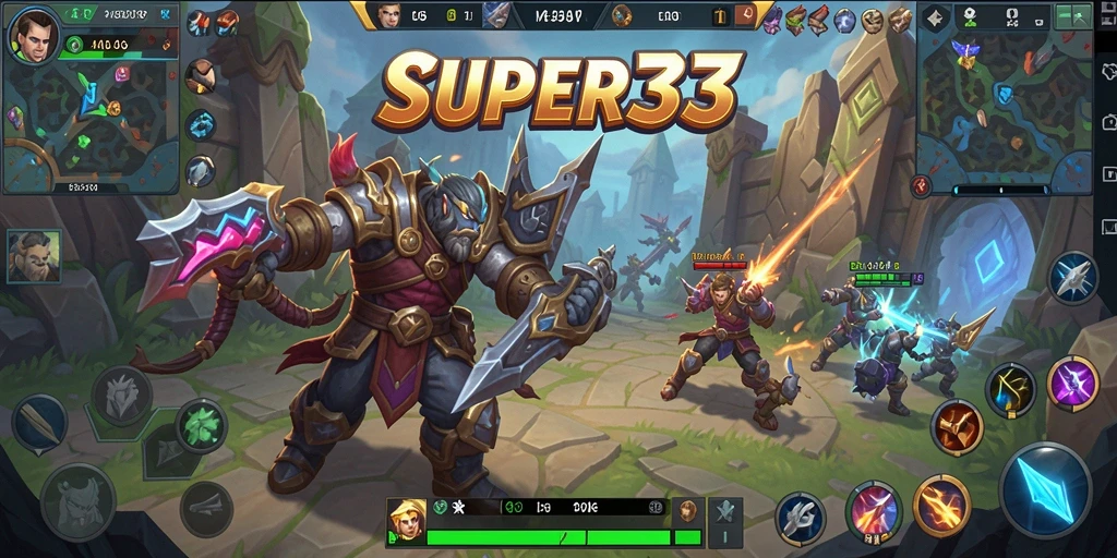 Gameplay dinamis dan seru di SUPER33 saat pemain bertempur.