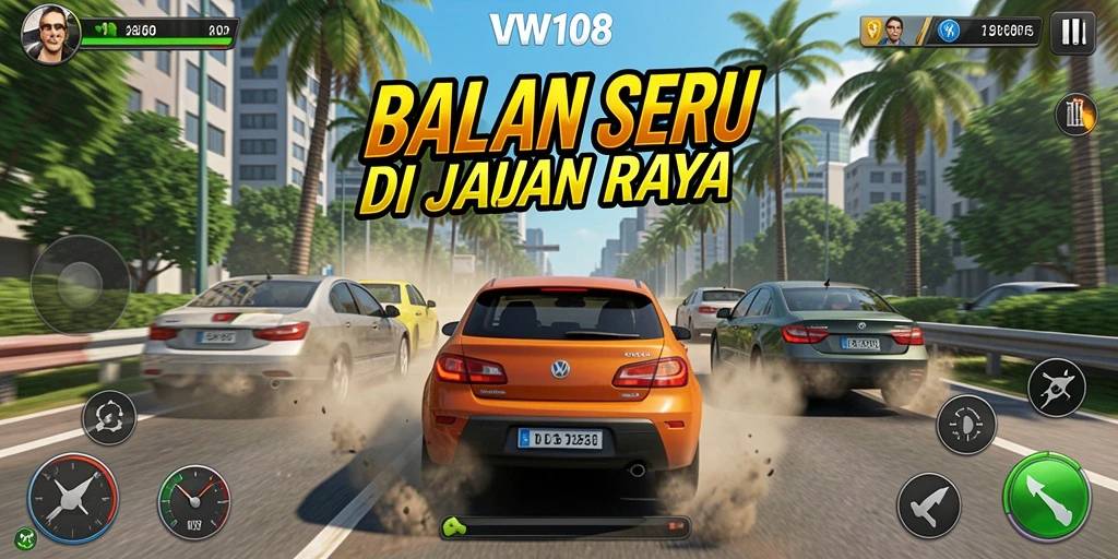 Tampak gameplay balapan yang mendebarkan di VW108.