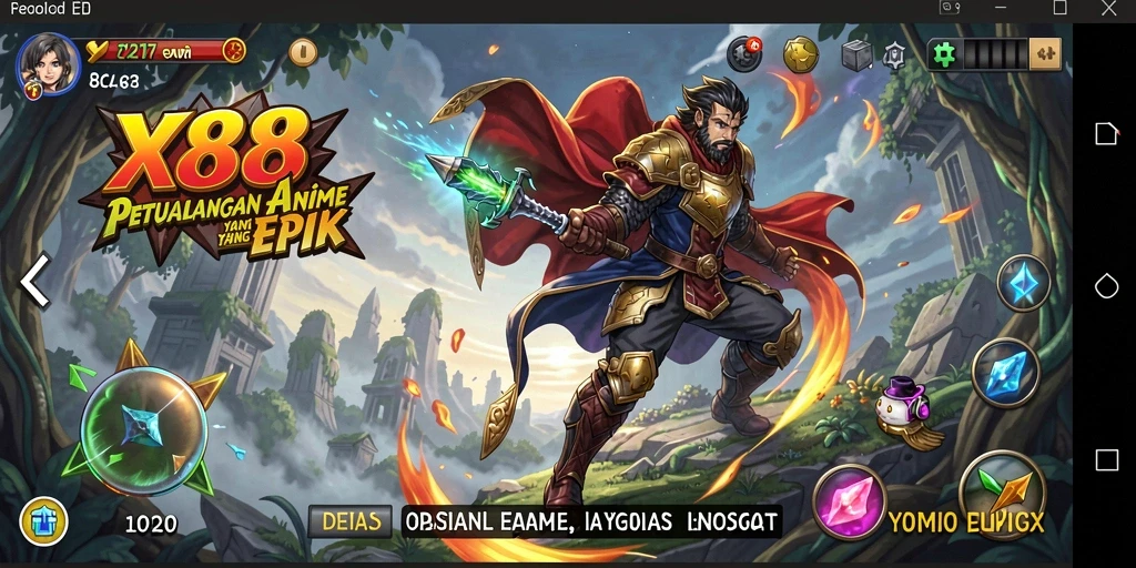 Tampilan gameplay X88 yang menggugah selera para penggemar Anime.